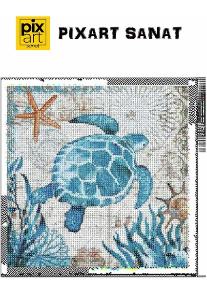 Kaplumbağa 30 x 30 cm Elmas Mozaik Tablo fırsatları