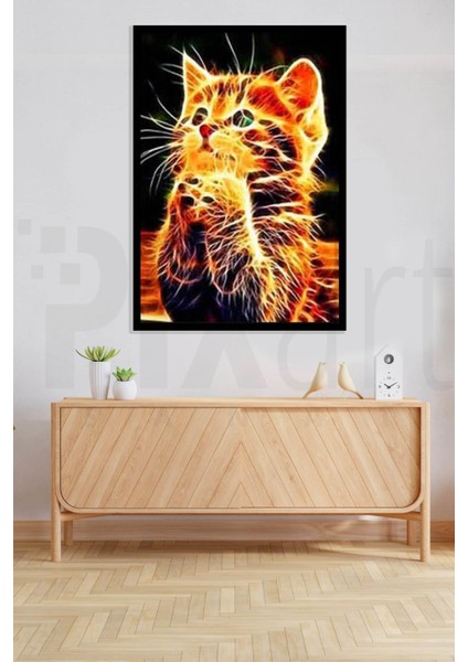 Kedi 30 x 40 cm Elmas Mozaik Tablo modelleri