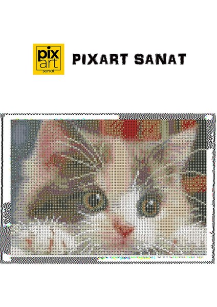 Sevimli Kedi 40 x 30 cm Elmas Mozaik Tablo fırsatları