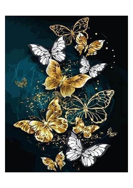 Kelebek 30 x 40 cm Elmas Mozaik Tablo
