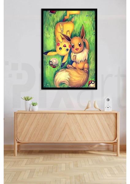 Sarı Tavşanlar Pikachu 30 x 40 cm Elmas Mozaik Tablo