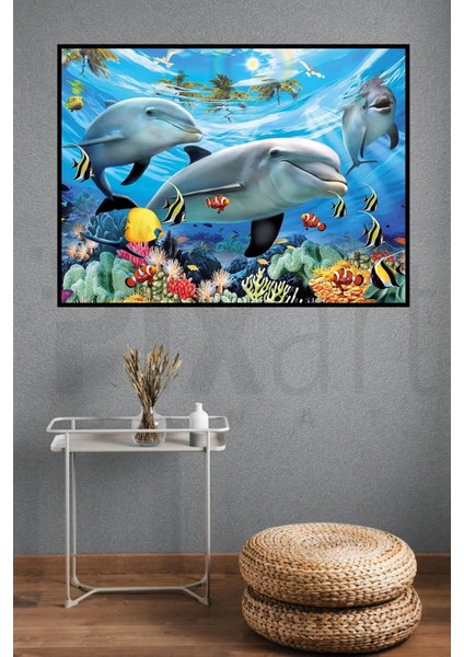 Okyanusta Su Altı Dünyası 30 x 40 cm Elmas Mozaik Tablo fiyatları