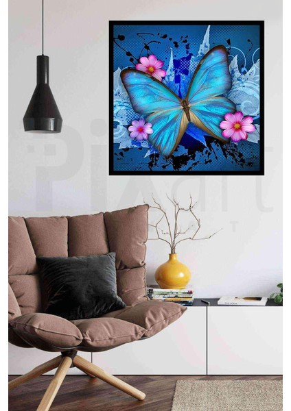Mavi Kelebek 40 x 40 cm Elmas Mozaik Tablo fiyatları