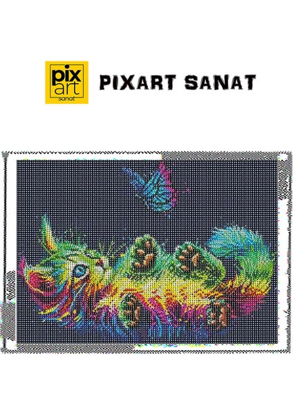 Yavru Kedi ve Kelebek 30 x 40 cm Elmas Mozaik Tablo fırsatları