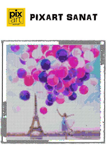 30 x 30 cm Küçük Kız Eyfel Kulesi Elmas Mozaik Tablo fırsatları
