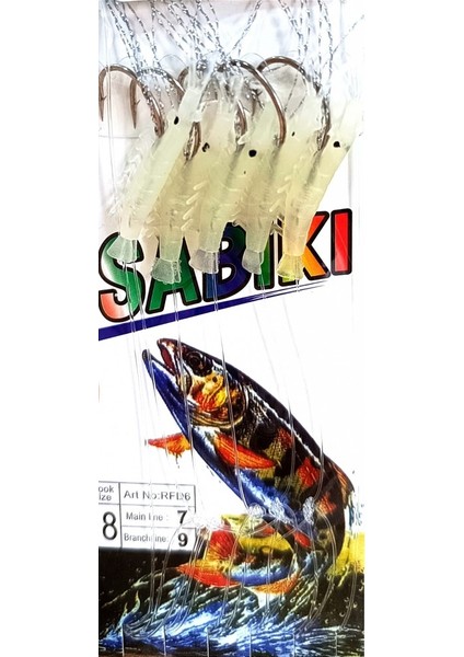 Sabiki Living Shrimp Karides No:15-2 Kanca Glow 5li Lüfer Palamut Levrek Çaparisi