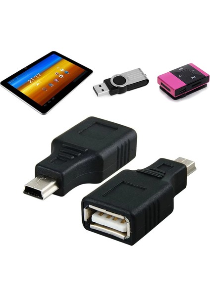 USB Dişi 5 Pin Mini USB Erkek Çevirici, Otg Araç Aux Çevirici Otg Adaptör