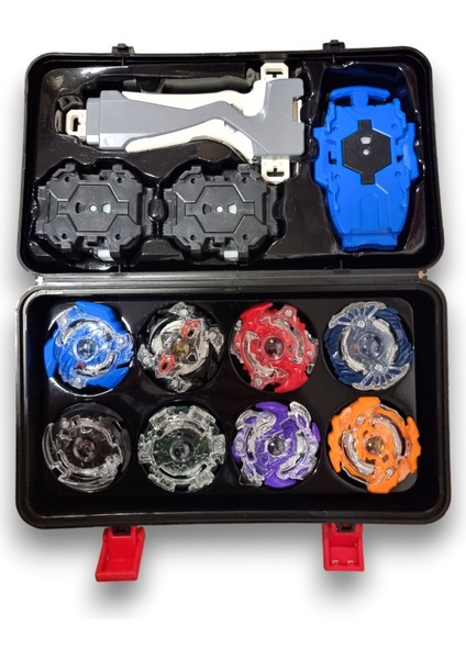 Beyblade Metal Assembled Gyro Tool Box Bb - 888 - Yeni Nesil Çantalı Beyblade Metal Topaç 8 Li Set