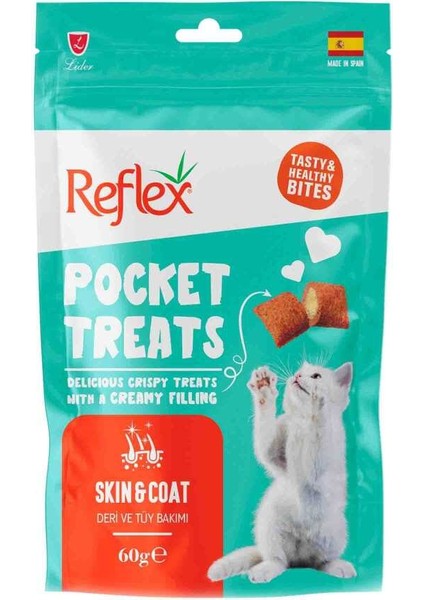 Pocket Treats Deri ve Tüy Bakımı Yetişkin Kedi Ödül Maması 60GR