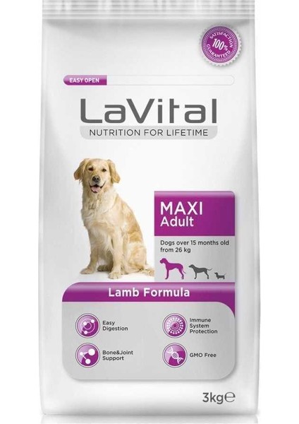 Maxi Adult Kuzu Etli Büyük Irk Yetişkin Köpek Maması 3 kg