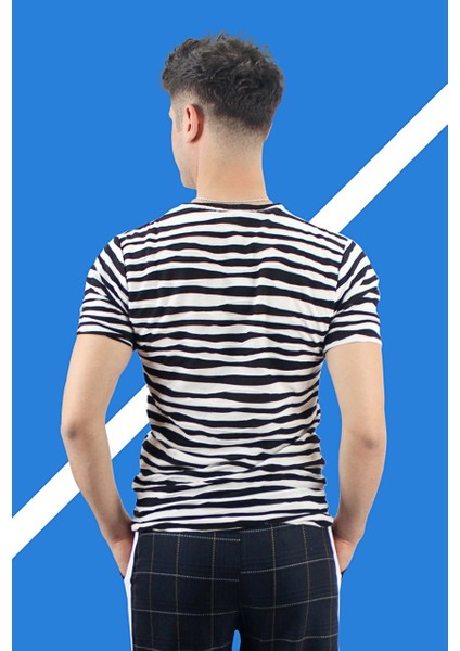 Clement Erkek Siyah/beyaz Çizgili T-Shirt