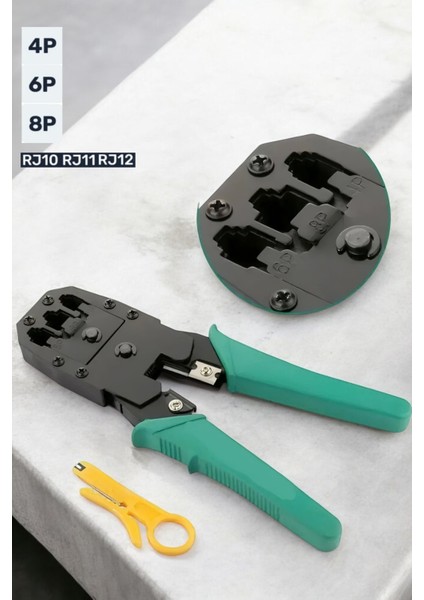 Kablo Sıkma ve Soyma Pensesi Rj-11-Rj-12-Rj-45 4p 6p 8p 720854