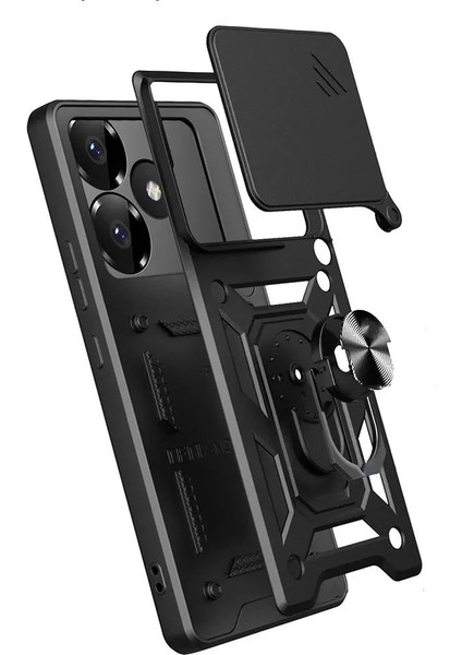 Xiaomi Poco F6 Için Kılıf - Kamera Korumalı, Manyetik Standlı, Yüzüklü Sürgülü Vega fiyatları