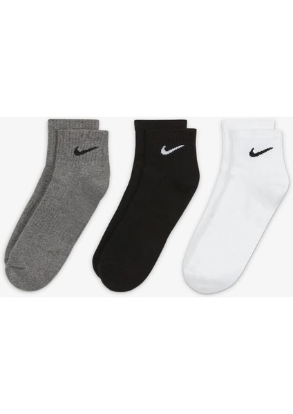 Everyday Cushioned (3 Pairs) Unisex Çok Renkli Antrenman Çorap SX7667-964