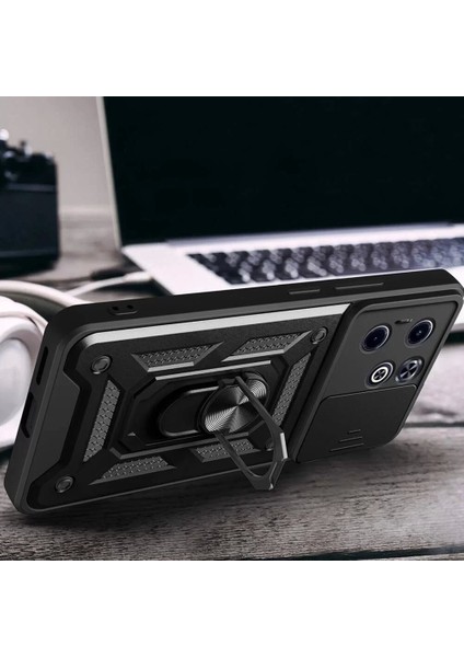 Infinix Smart 8 Kılıf - Kamera Korumalı, Manyetik Standlı Yüzüklü Kapak Sürgülü Vega indirimleri