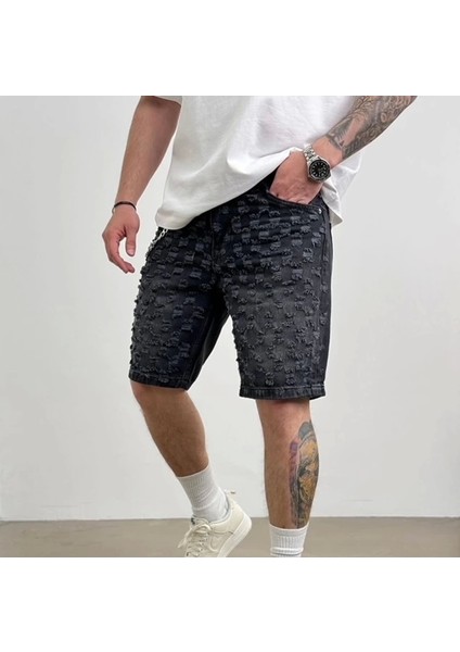 Erkek Yeni Sezon Zincirli Kot Şort fiyatları