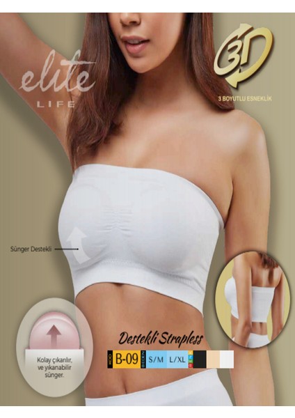 B-09 776 Kadın Destekli Strapless