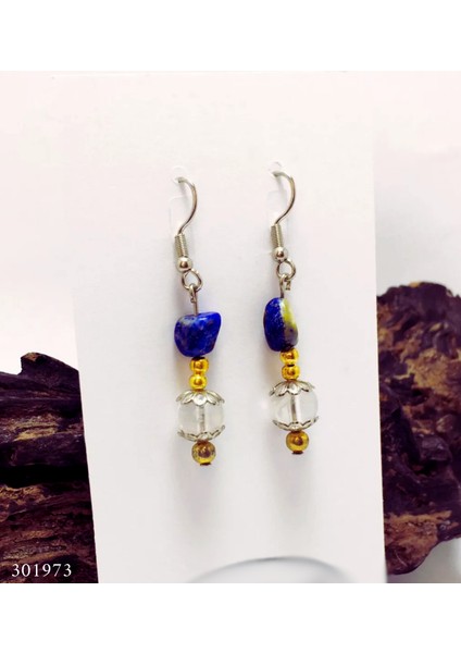 Lapis Lazuli Kristal Kuvars Sallantılı Zarif Kadın Küpesi 301973