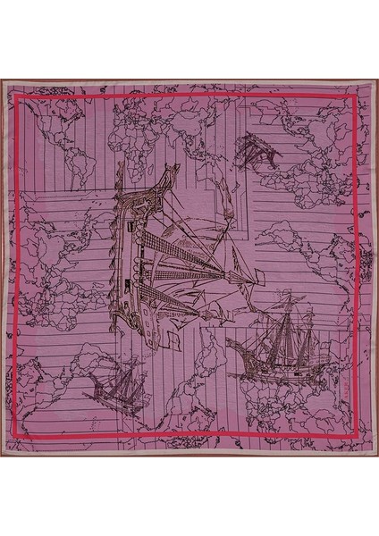 Bosphorus Çift Taraflı Tivil Ipek Eşarp 8812712-991