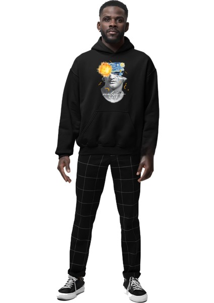 Realistic Vibe Baskılı Oversize Sweatshirt 3 Iplik Kalın Kışlık Özel Tasarım Hoodie fiyatları