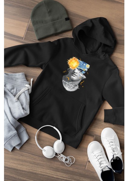 Realistic Vibe Baskılı Oversize Sweatshirt 3 Iplik Kalın Kışlık Özel Tasarım Hoodie modelleri