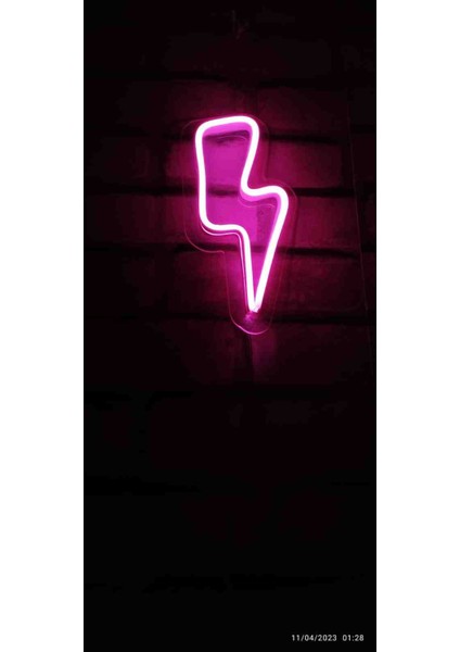 Şimşek neon led duvar dekorasyon gece lambası 12 v dekoratif tasarım