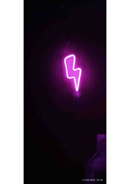 Şimşek neon led duvar dekorasyon gece lambası 12 v dekoratif tasarım