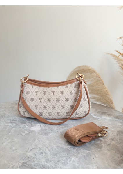 Retro Desenli Şık Omuz Çantası