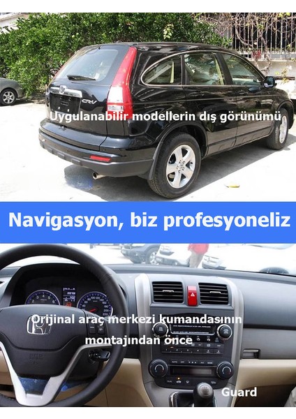 Honda Crv 2007-2011 Yıl 9'İnç Araba Android Multimedya Carplay Navigasyon Cihazı 4gb Ram + 64gb Dahili HafIZa Çerçeveli ve arka görüş kameralı modelleri