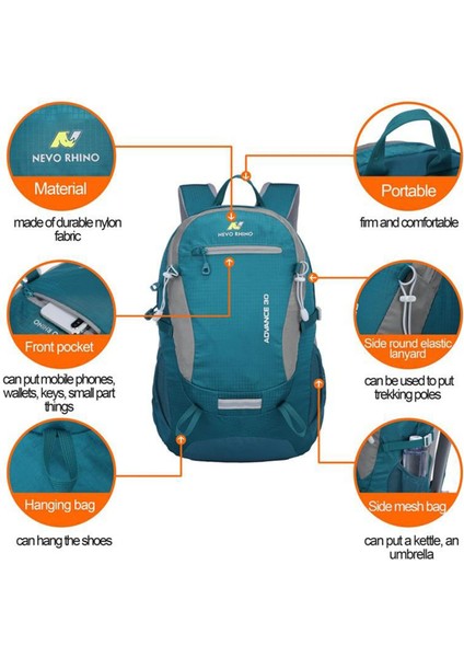 Outdoor Kamp ve Yürüyüş Sırt Çantası (30 Litre Kapasiteli) Gri 5175 fırsatları