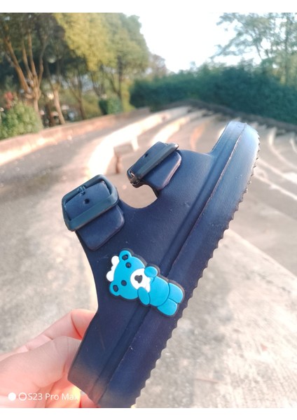 1006 Figürlü Çift Tokalı Ayarlanabilir Kaymaz Taban Banyo Çocuk Terlik 26-30 indirimleri