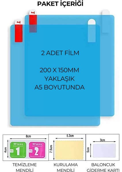 Yağmur Tutmayan Otomobil ve Büyük Araç Yan Ayna Cam Filmi 2 Adet Daire 200X150MM