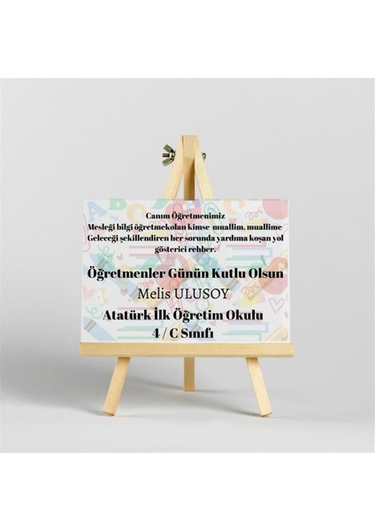 Öğretmenlere Özel Tasarımlı Iroka Ayaklı Masa Üstü Isimlik