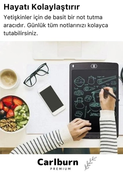 Premium LCD Ekranlı Kalemli Dijital Çizim Tableti Yazı Tahtası Boyama Resim Akıllı Tablet 8,5 Inç