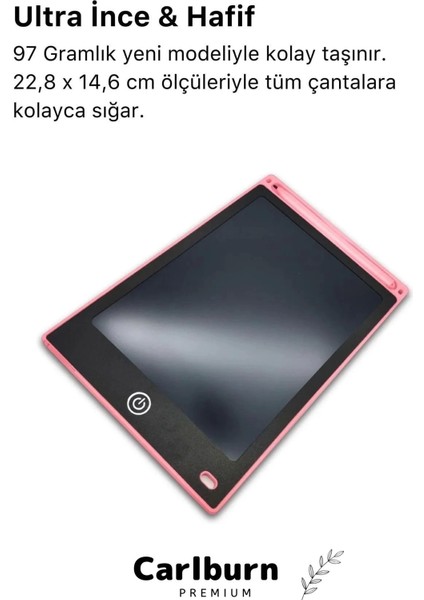 Premium LCD Ekranlı Kalemli Dijital Çizim Tableti Yazı Tahtası Boyama Resim Akıllı Tablet 8,5 Inç