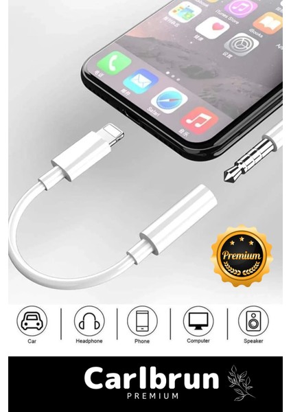 Iphone 15 14 13 12 11 x 8 7 Plus Ipad Uyumlu Lightning Uyumlu Kulaklık Çevirici Aux Dönüştürücü