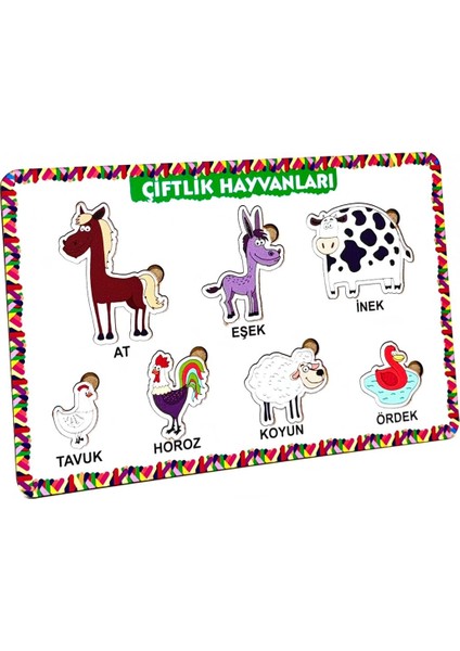 Bultak Ahşap Puzzle YapBoz Oyunu Çiftlik Hayvanları