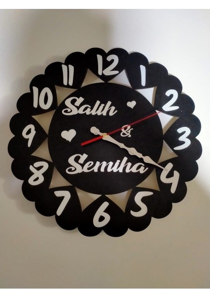 Duvar Saati Aile Sadeti Tüm Aile Bireylerinin Ismi Yazılı modelleri