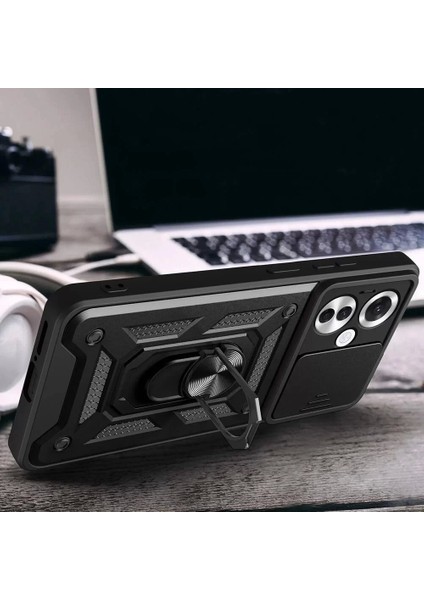 Oppo Reno 11F 5g Kılıf - Kamera Korumalı, Manyetik Standlı Yüzüklü Kapak Sürgülü Vega fiyatları