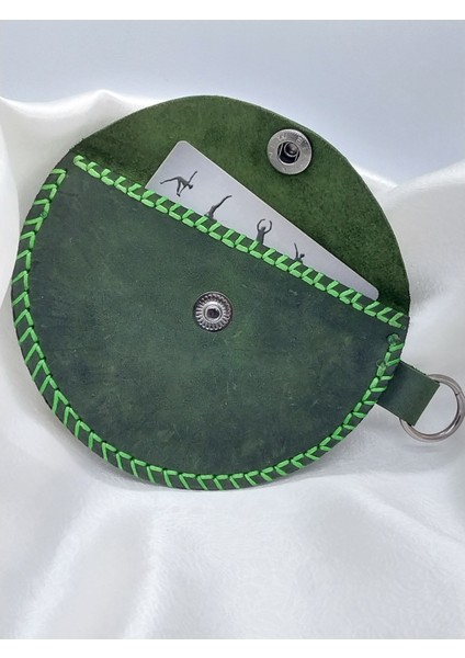 Yeşil El Yapımı Handmade Küçük Cüzdan Kartlık