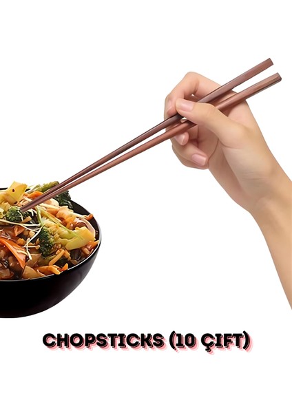 Chopstick Çin Çubukları - Çin Usulü Yemek Çubukları (10 Çift)