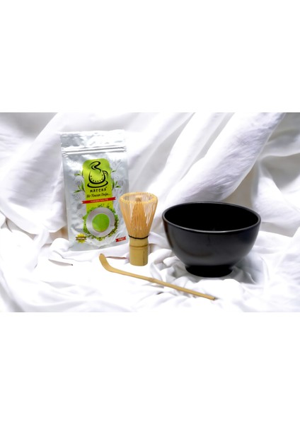 Matcha Çayı Bambu Whisk Matcha Kasesi Bambu Kaşık Matcha Seremoni Seti ( Saf Matcha)