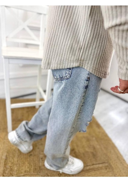 Uzun Kollu Tişört Fitilli Bisiklet Yaka Yumuşak Dokulu Tüylenmez Pamuklu Kazak Sweatshirt fiyatları