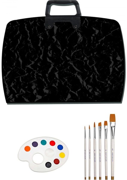 Proje Çantası 38X55 cm Resim Çantası Keep Smile Fırça Seti 6'lı Godeli Resim Paleti Mimarlık Seti