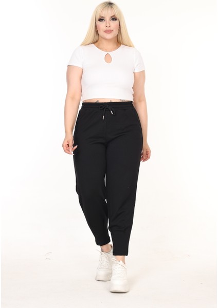 Kışlık Rahat Kalıp Likralı Büyük Beden Interlok Pantolon