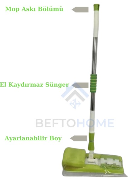 Yeşil Mandallı Mop Seti Istediğin Bezi Tak Kullan