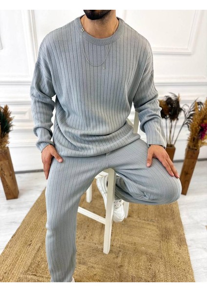 Uzun Kollu Tişört Fitilli Örme Triko Yumuşak Dokulu Tüylenmez Pamuklu Kazak Sweatshirt