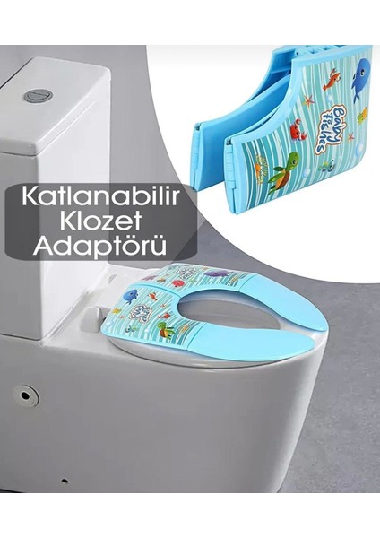 Çocuk Klozet Kapağı Tuvalet Eğitici Alıştırıcı Katlanabilir Hijyenik Bebek Lazımlık Aparatı