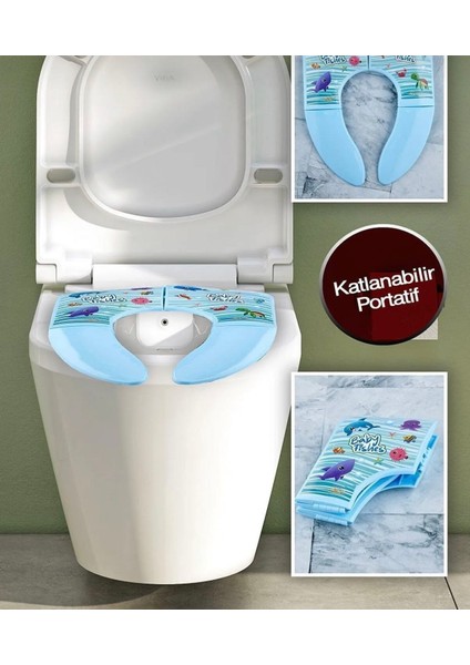 Çocuk Klozet Kapağı Tuvalet Eğitici Alıştırıcı Katlanabilir Hijyenik Bebek Lazımlık Aparatı fiyatları