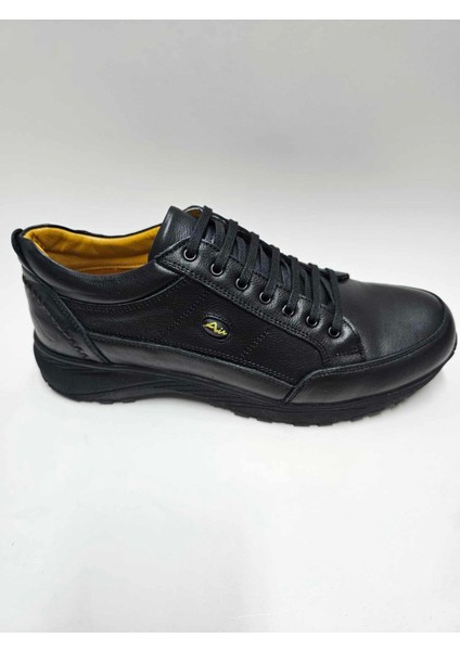 Hakiki Deri Büyük Numara (45-46...) Siyah Bağcıklı Kauçuk Taban Erkek Ayakkabı C-843308LF